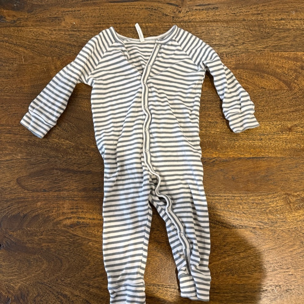 Rylee + Cru Infant Striped Button Baby Onesie